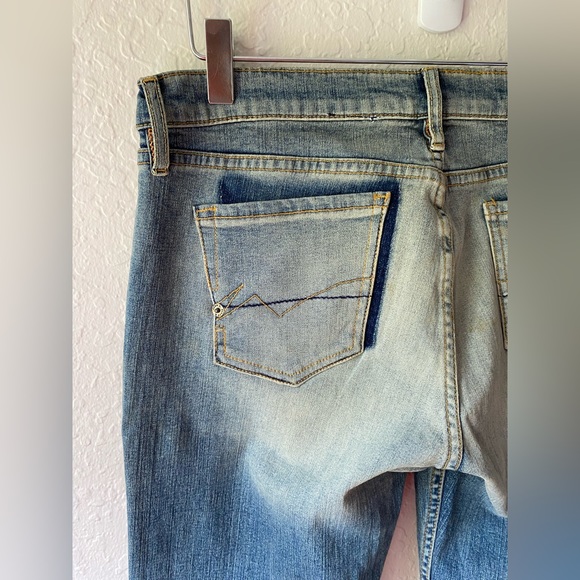 Vintage Allen B Y2k Festival Rave Flared Jeans Funky Pop Princess Gold VTG 32 - Picture 5 of 7